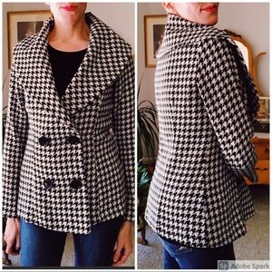 Vintage Houndstooth Double Breasted Blazer